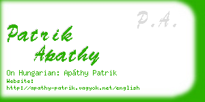 patrik apathy business card